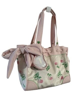 Juicy Couture Daydreamer Bag Crème Green Multi Retro Cherry Tote Brand New NWT